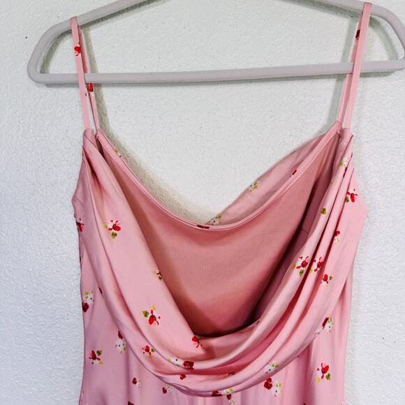 Ieena for MacDuggal Dress Womens 6 Mini Floral Dainty Satin Slip Summer Resort - Picture 7 of 12